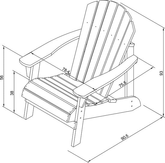 AXI Carmen Adirondack-Stuhl Braun – Lounge-Stuhl aus Holz mit Armlehnen – Hohe Rückenlehne – 90,5 x 78,4 x 93 cm