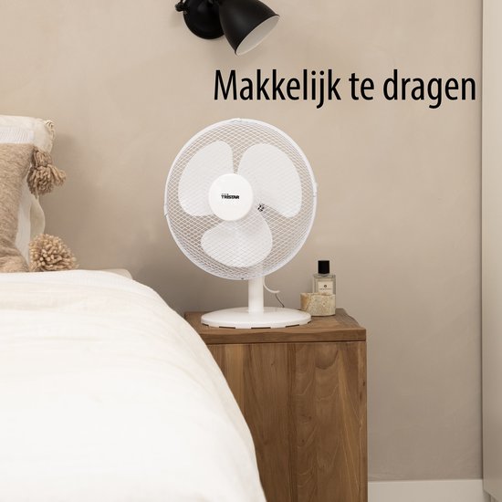 Tristar Tischventilator 30 cm – 3 Geschwindigkeitsstufen – 85° Schwenkbereich – Einstellbarer Luftstrom – VE-5724 – Weiß