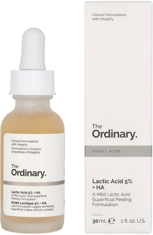 The Ordinary Lactic Acid 5 % + HA 2 % – Gesichtspeeling-Serum für empfindliche Haut