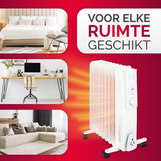 Alpina Elektrischer Ã–lradiator - Thermostat - 4 Räder - Ãœberhitzungsschutz - 9 Lamellen