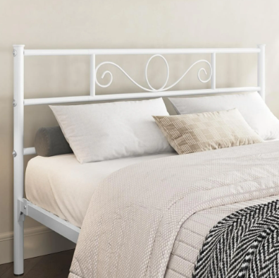 Yaheetech Metallbettgestell – Weiß – 206 x 142,5 x 88,5 cm – Matratze 140 x 200 cm – Mit Lattenrost