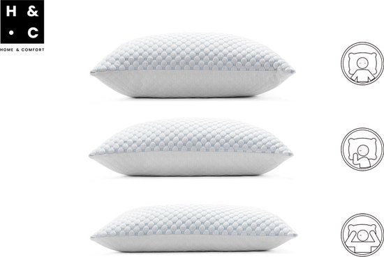 H&C Memory Foam Pillow - Füllbare Dicke - Kalte und warme Seide - Für Seitenschläfer