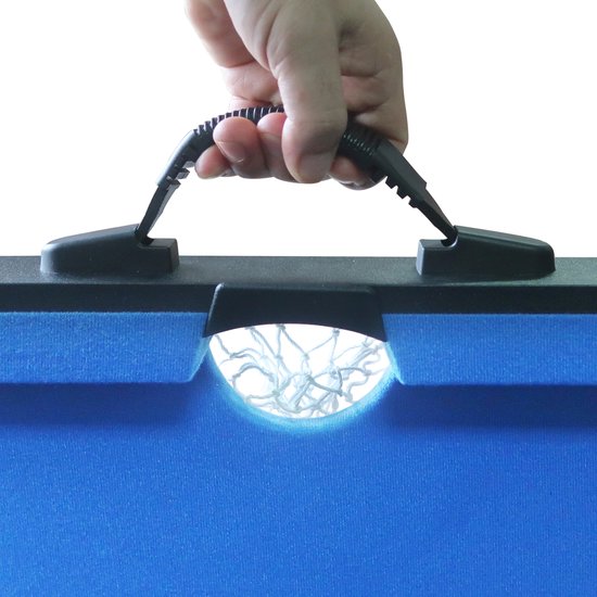 Cougar 3-in-1-Multispieltisch Mini Schwarz-Blau – Billardtisch – Push-Hockey – Tischtennis – Inklusive sämtlichem Zubehör