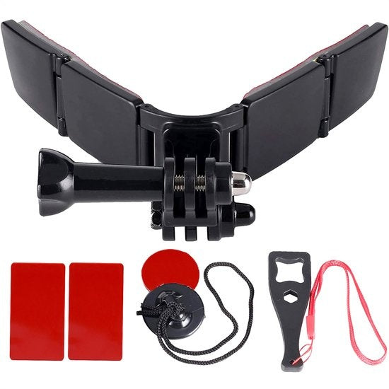 GarpexÂ® Universal Helmhalterung - Helmhalterung geeignet für verschiedene Action-Kameras - Motorradfahren - Universal - Motorradhelm