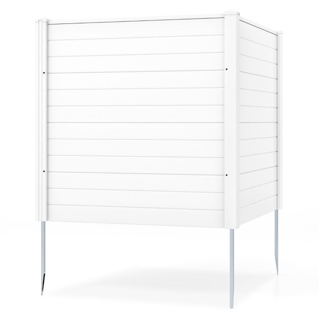 Coast Fencing - Gartenzaun - 2-teilig - 123 x 123 cm - Weiß Schwarz