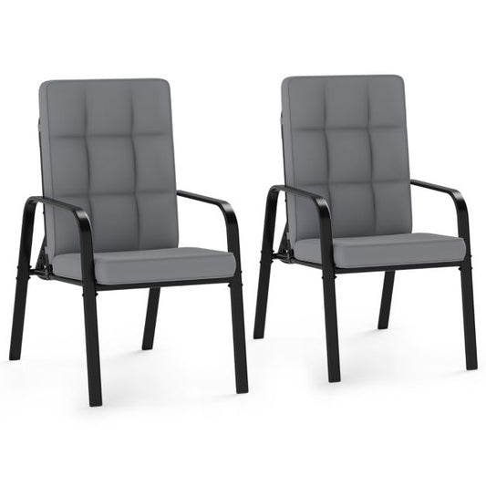 Coast Terrassenstühle 2er Set - Verstellbar - Kissen - Metall - Grau/Schwarz
