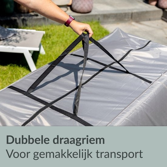Chefarone Schutzhülle Gartenkissen - Extra Groß 60x175 cm - Aufbewahrungshülle Gartenmöbel, Lounge Set und Liege - Kissenbeutel für Lounge Kissen - Gartenkissenhülle Wasserdicht - Wetterfest - UV Schutz - Grau