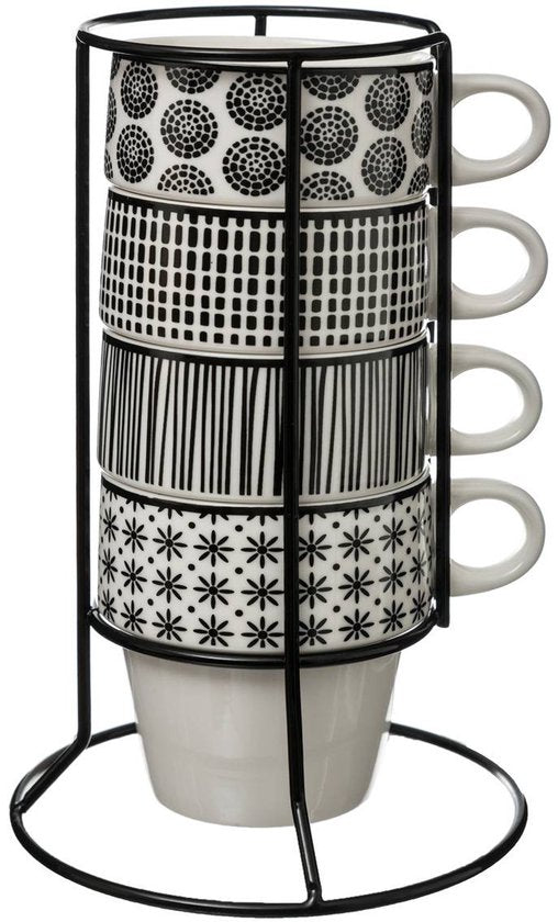 SG – 4er-Set Becher/Tassen à 20 cl mit Metallhalterung
