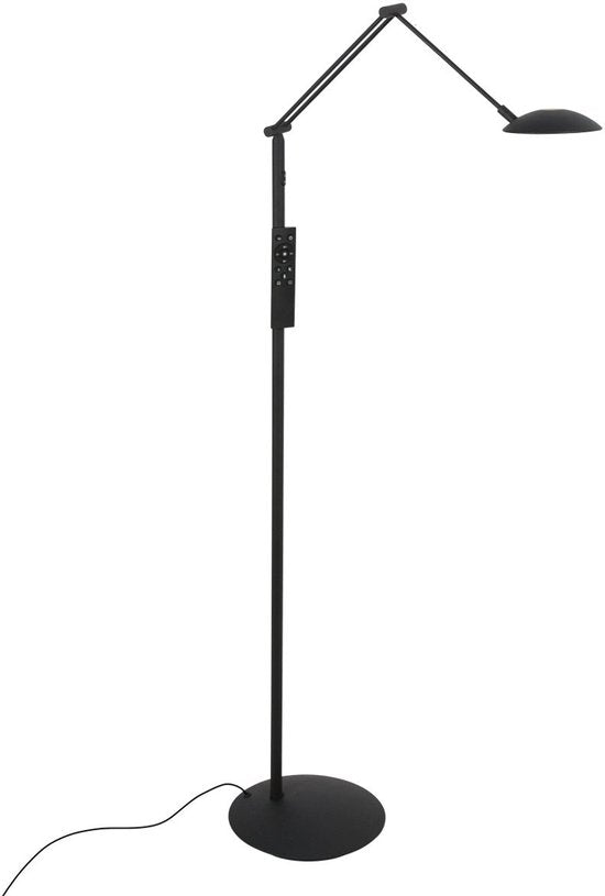 Stehlampe Daphne 2 4601ZW – schwarze Leselampe aus Metall mit verstellbarem Licht, Fernbedienung und einstellbarer Farbtemperatur – Steinhauer