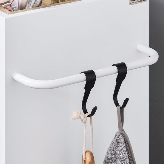 SoBuy BZR159-W Wäscheschrank - Weißer Badezimmerschrank mit Ablagefächern