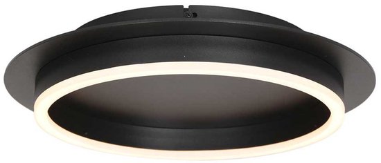 Deckenleuchte Ringlux 3655ZW, schwarze Deckenleuchte, Ø 32 cm, mit warmem LED-Licht, aus Metall und Kunststoff, trendiges Design, Marke Steinhauer