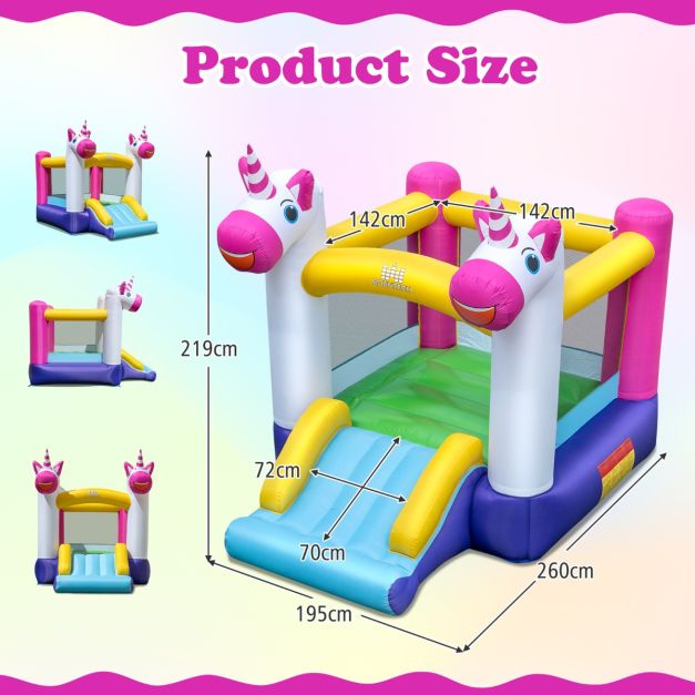 Coast Bouncy Castle Multicolour - 2-in-1 aufblasbare Burg mit Rutsche und Sprungteil - 260 x 195 x 219 cm