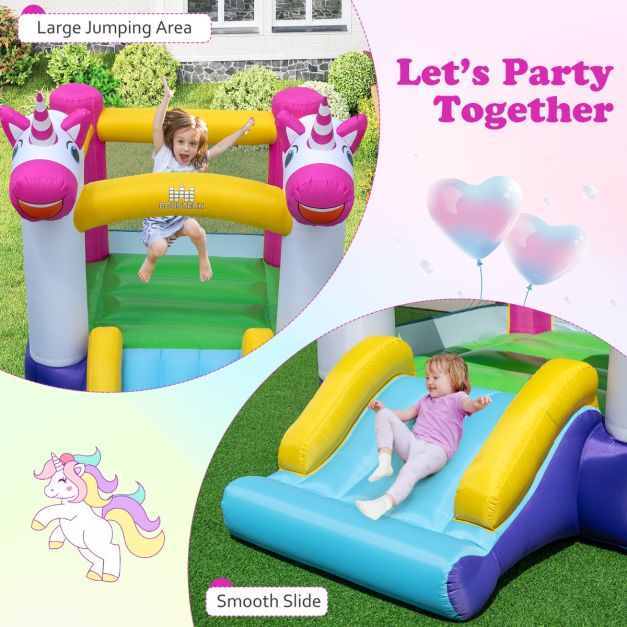 Coast Bouncy Castle Multicolour - 2-in-1 aufblasbare Burg mit Rutsche und Sprungteil - 260 x 195 x 219 cm