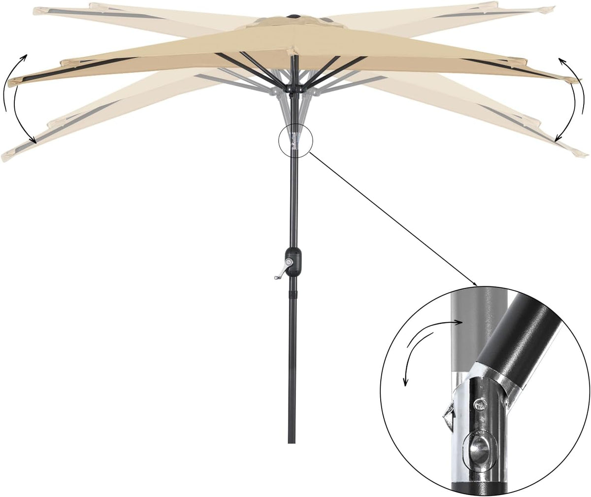 Angel Living Balkon-Sonnenschirm - halbrund - 245 x 122 cm - Beige