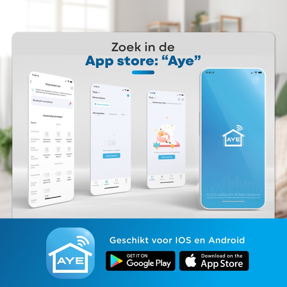 AyeCam Haustierkamera - Mit App - Inkl. 32GB SD - WiFi - Bewegungs- & Geräuscherkennung - Sicherheitskamera - Hundekamera