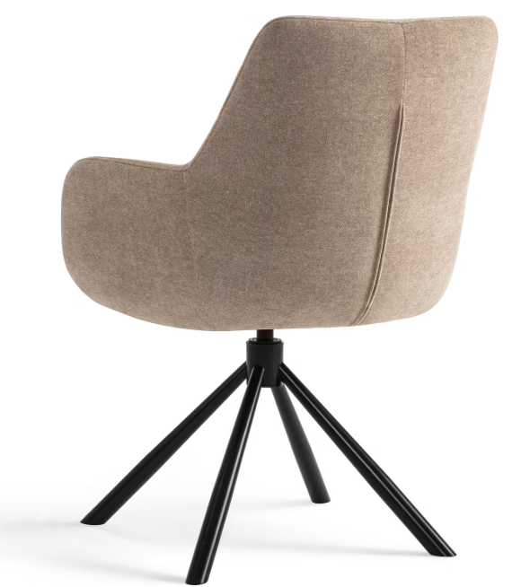 Criks Design Esszimmerstuhl Olivia Taupe - 53x66x87 cm - Drehsessel mit bequemem Stoffsitz