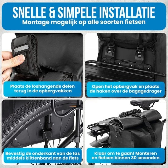 Avalo - Fahrradtasche - Multikuntionstasche - 25L - PVC - Wasserdicht - Schwarz