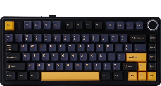 AULA F75 – Kabellose Gaming-Tastatur – Mechanisch – Gasket – Hot-Swap – QWERTY-Tastaturen – Tri-Mode – 80 Tasten – Donnerschwarz