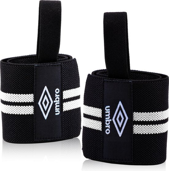Umbro - Armbänder - 2 Stück - Handgelenkschützer - Krafttraining und Fitness - Weiß/Schwarz