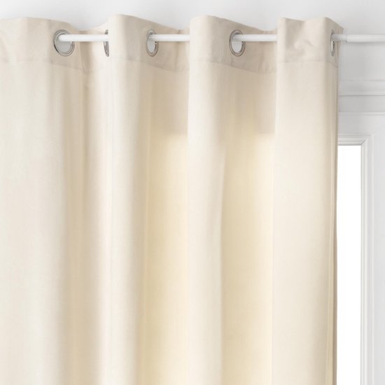 Atmosphera Vorhang Lilou – L 260 x B 140 cm – elfenbeinweiß – Polyester – mit Ringen