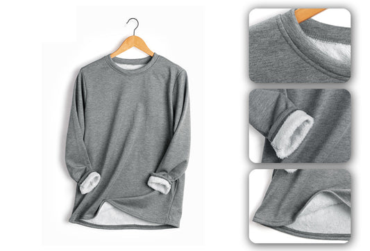 Milanoro kuschelige Fleece-Tunika - 2XL - Dunkelgrau -.