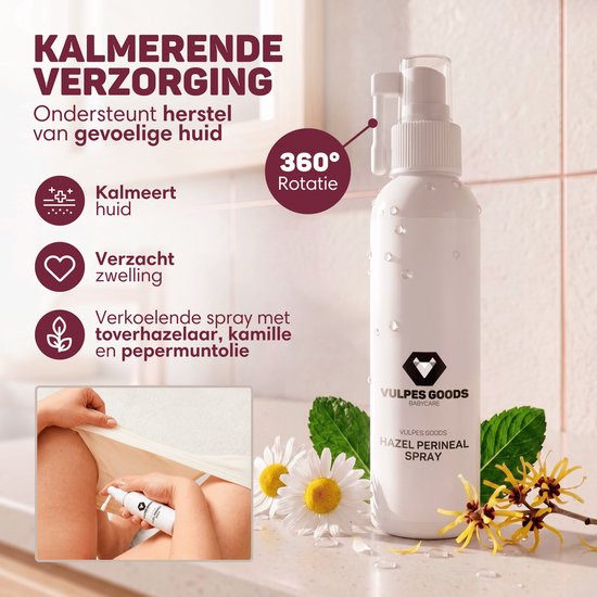 Vulpes Goods®BabyCare – Wochenbett-Set zur Erholung nach der Geburt – Peri-Flasche, Hamamelis-Spray, Slipeinlagen, Wochenbettunterwäsche & Kühlpads – Geschenk zur Geburt für die Mama – Wochenbett-Set – Postpartum-Box – Vaginalspülung – inkl. Umhängetasche
