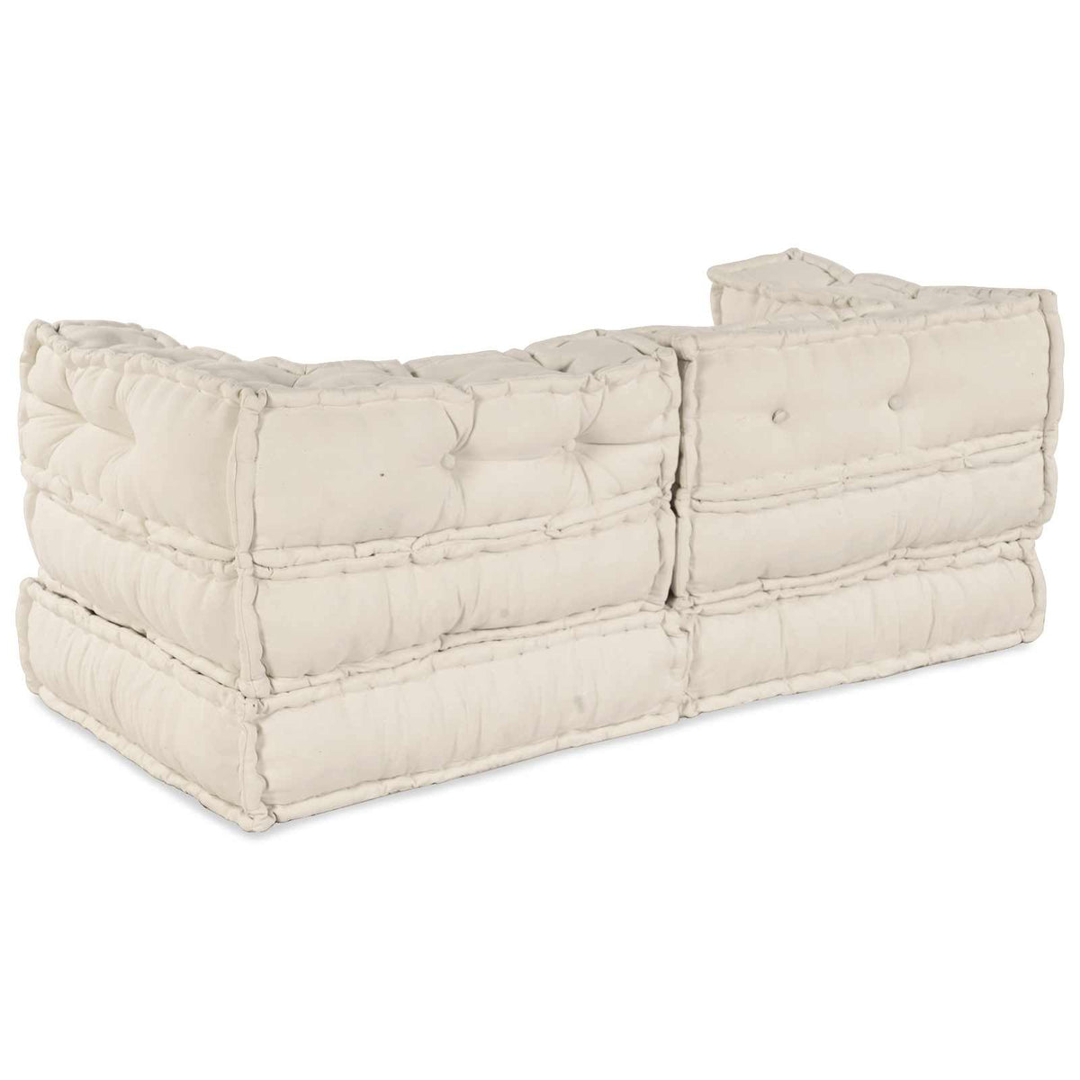 vidaXL Modulares Ecksofa, 2-teilig – cremefarben – für drinnen und draußen – 140 x 70 x 56 cm
