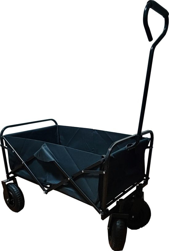Bolderkar / Bolderwagen mit Luftreifen – zusammenklappbar – schwarz, 100 kg