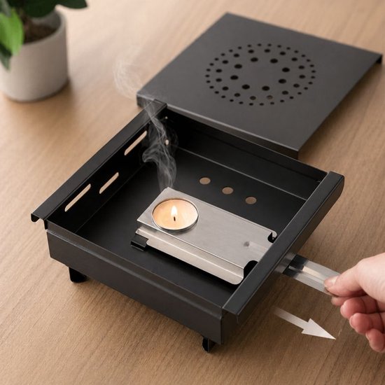 Ceruzo Warmhalteplatte Compact – Rechaud – 1 Teelicht – Schwarz