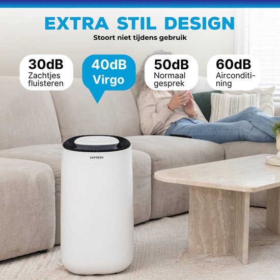 Sofresh Virgo 2-in-1 Luftentfeuchter und Luftreiniger – Kapazität 16 l – Weiß