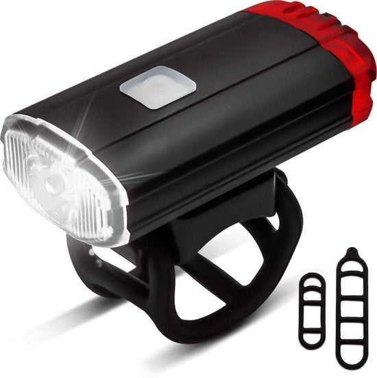 Tikkens - Helmlampe LED - Front- & Rücklicht - USB wiederaufladbar - wasserdicht- Schwarz