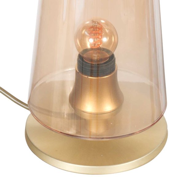 Tischlampe Ancilla 3103ME Messing, E27-Fassung, Touch-Ein-/Ausschaltung – Klassisches Design von Steinhauer – Aus Metall, Glas und Elektronik – 180 cm langes Kabel – Für den Innenbereich