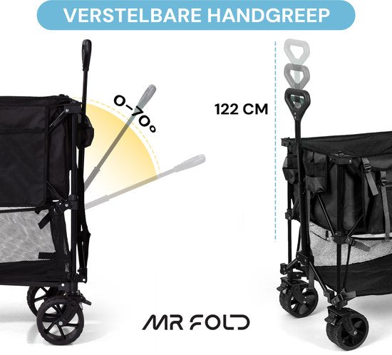 Mr. Fold Bolderkar XXL - faltbar - 600L - 300KG - Grün - geländegängige Räder