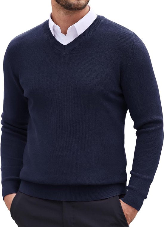 Cappuccino Italia - Herren Pullover Mock Pullover - Blau - Größe XXL