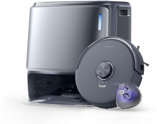 Narwal Freo Z10 Ultra Roboterstaubsauger mit selbstentleerender Ladestation, 18.000 Pa Saugkraft, AI Vision, DirtSense-Technologie, verfilzungsfreie Bürste, Heißwasserreinigung bei 45–75 °C, LDS-Navigation, 8N-Wischfunktion, grau