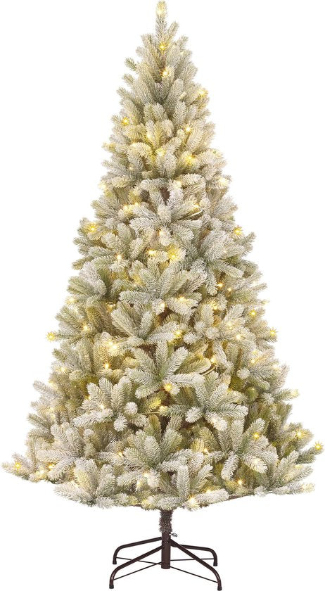 Black Box Trees Nagoya Künstlicher Weihnachtsbaum mit warmweißen LED-Lichtern - H180 x Ø108 cm - Grün gefrostet
