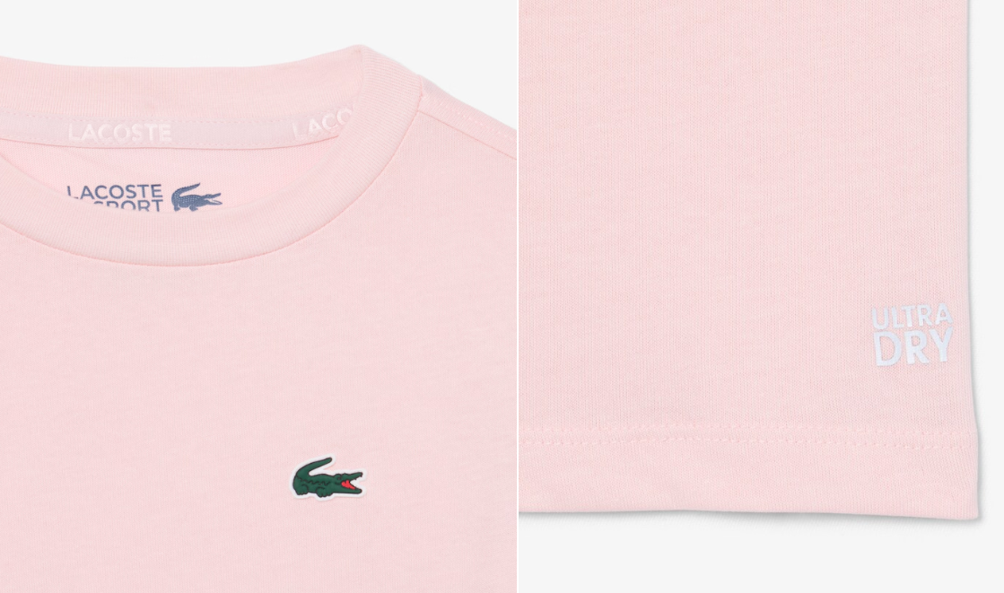 Lacoste Ultra Dry Sport-T-Shirt für Kinder – Hellrosa – Regular Fit, schweißableitend