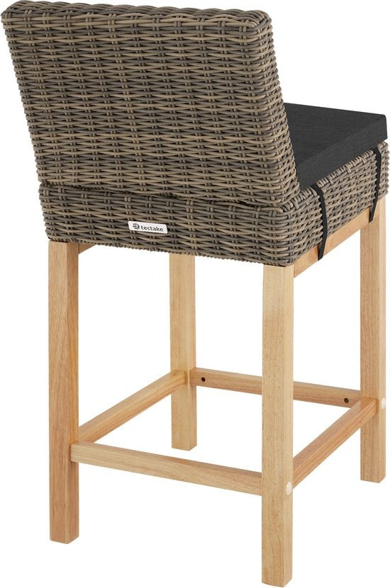 tectake - Barhocker Latina aus Korbgeflecht - Hochstuhl - Hocker - Küchenhocker - natur - 404801 - Poly-Rattan