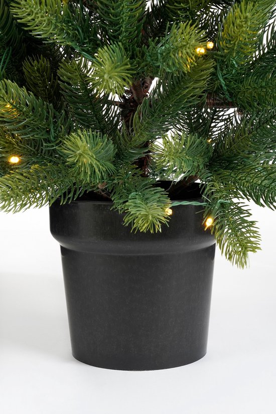 Black Box Trees Nagoya Weihnachtsbaum- und Weihnachtskranz-Set – 2 künstliche Weihnachtsbäume und 1 Kranz mit LED-Beleuchtung – H 90 x Ø 45 cm – Grün