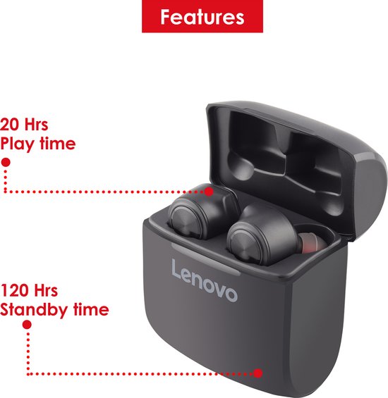 Lenovo HT20 True Wireless Bluetooth-Ohrhörer – Schwarz