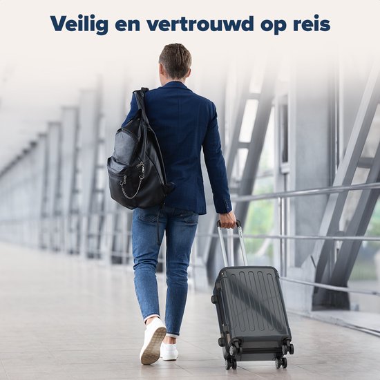 TRVLMORE Handgepäck Koffer - 45L - TSA Zahlenschloss - Leichtgewicht - erweiterbar - Trolley - 54x36x22cm - Dunkelgrau