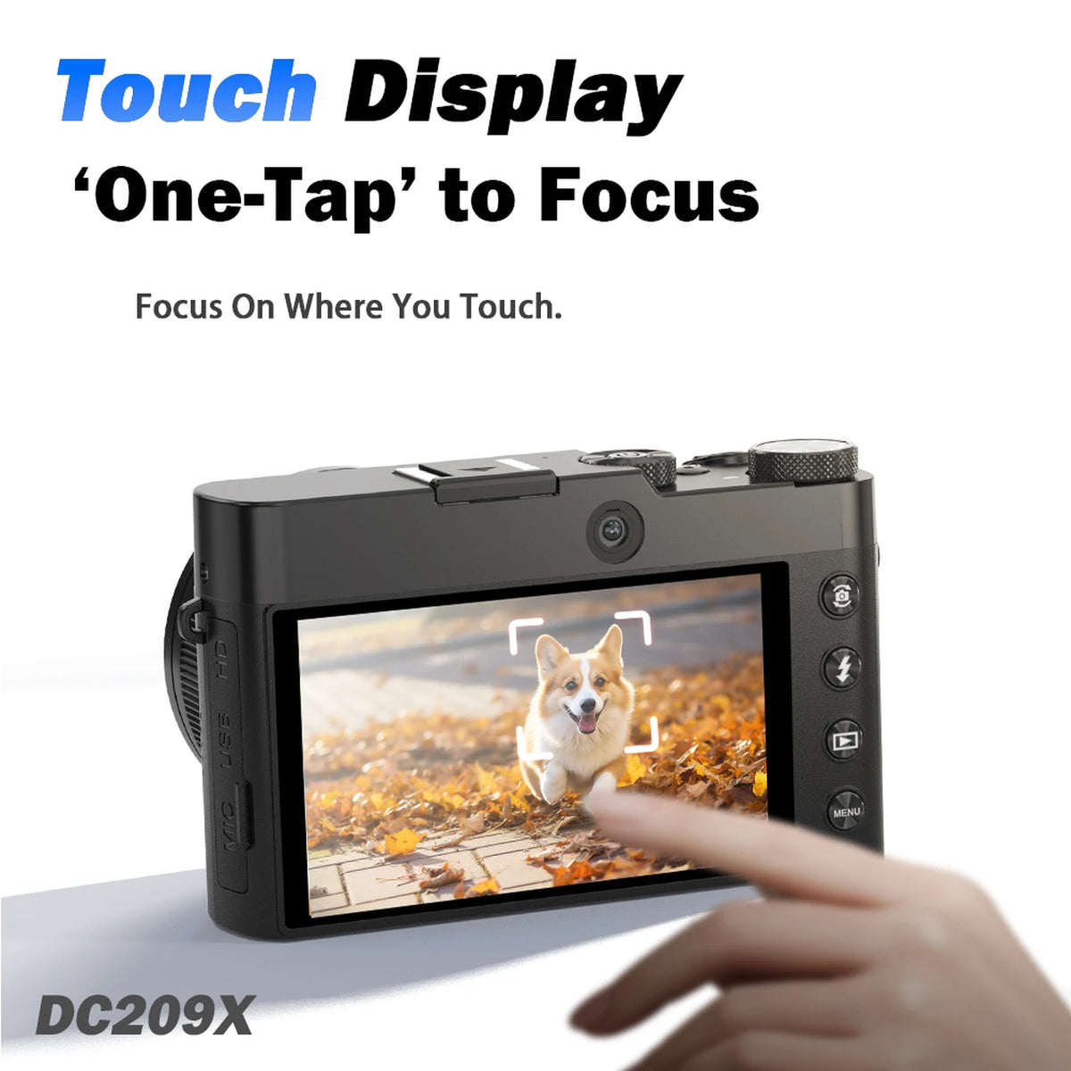 Songdian-Digitalkamera – 5K und 64 MP – 8-facher optischer Zoom – Weiß