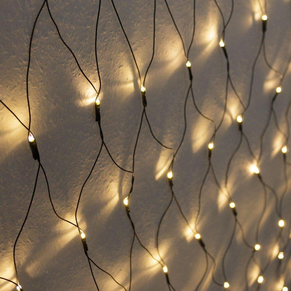 Deuba-Weihnachtslichternetz mit 160 warm-weißen LEDs | für den Innen- und Außenbereich | 200 x 150 cm | MIT Fernbedienung