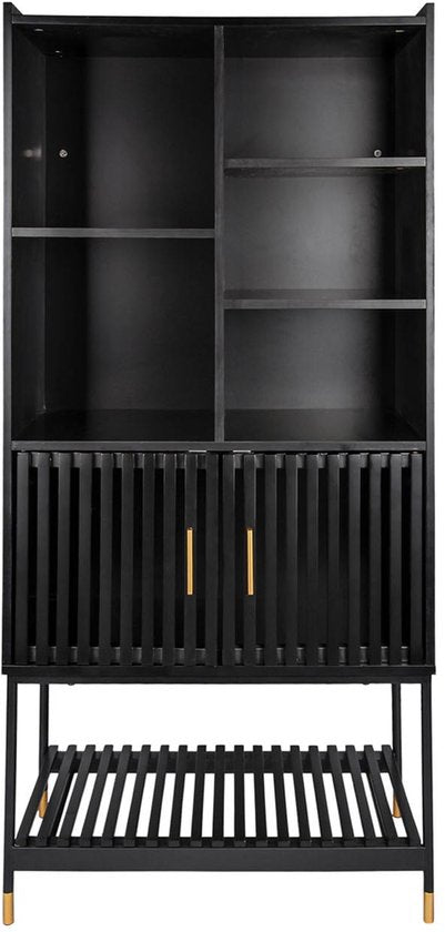Leitmotiv Schrank Marve – Schwarz – 40 x 75 x 150 cm – Modern, skandinavisch
