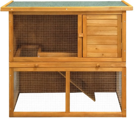 Kaninchenstall mit Auslauf - Stall für Kaninchen, Meerschweinchen und Nager - Käfig für Haustiere - für drinnen und draußen geeignet