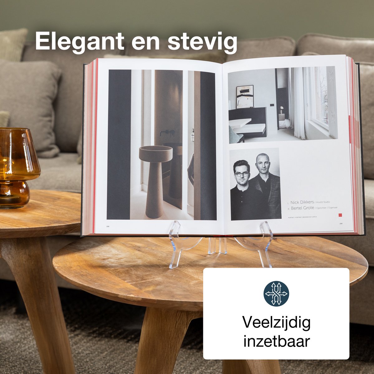 LUFT Schildständer Transparent 25x16 cm - Elegante Halterung für Teller, Bücher und Tablets