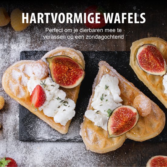 alpina Waffeleisen Herzform - Waffelmaschine - 1000W - Schwarz
