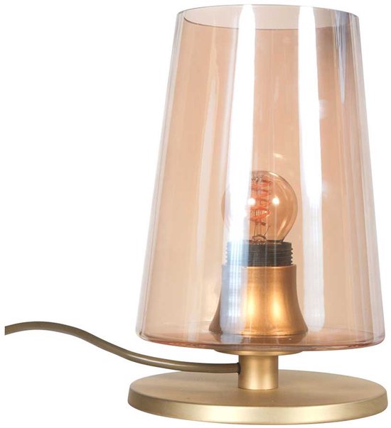 Tischlampe Ancilla 3103ME Messing, E27-Fassung, Touch-Ein-/Ausschaltung – Klassisches Design von Steinhauer – Aus Metall, Glas und Elektronik – 180 cm langes Kabel – Für den Innenbereich