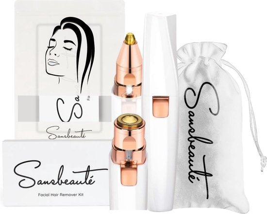 Augenbrauentrimmer - Gesichts-Haarentfernungsgerät Damen - Gesichts-Haarentfernung Frau - Sansbeauté® - Gesichts-Haarentfernungsgerät Damen - Enthaarungsmittel - Makelloser Gesichts-Haarentferner - Mini-Rasierer Trimmer - Elektrisch