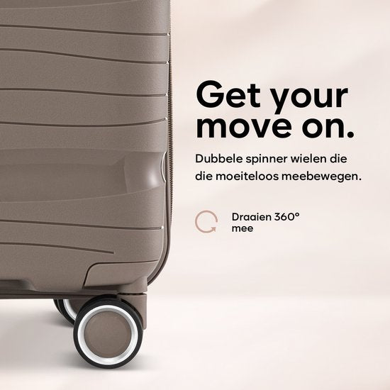 SKYCASES Travelin' Charm Handgepäck Koffer - 40L - Zahlenschloss - 35x21x54 cm - Leicht & Langlebig - Inklusive gratis Tasche - Champagner